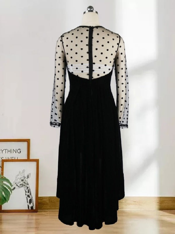 Polka Dots Beading High-Low Party Dresses
