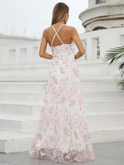 Polyester Casual Backless Floor Length Maxi Dress