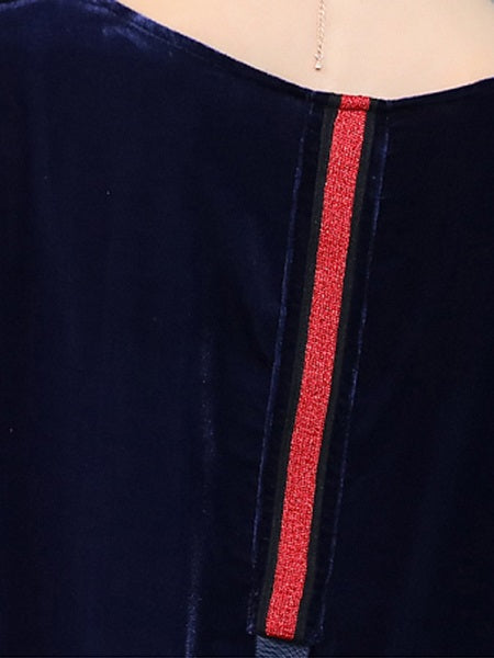 Print Patchwork Velvet Dresses