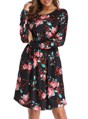 Printed Long Sleeve T Shirt Dress