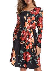 Printed Long Sleeve T Shirt Dress