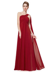 Prom A-Line Chiffon Sleeveless Pleated Maxi Party Dresses