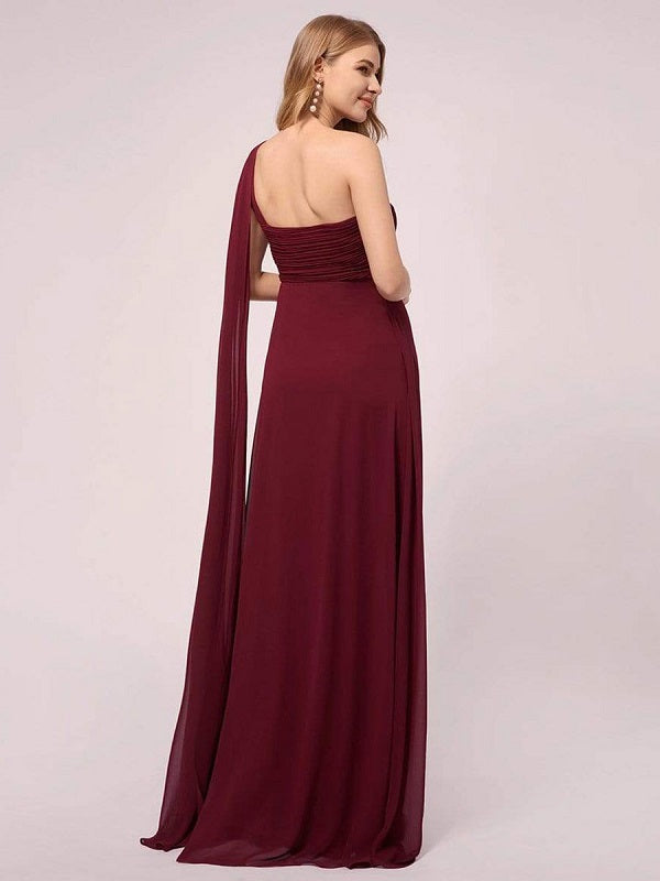 Prom A-Line Chiffon Sleeveless Pleated Maxi Party Dresses