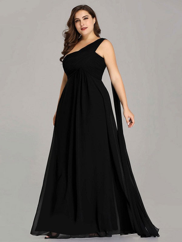 Prom A-Line Chiffon Sleeveless Pleated Maxi Party Dresses