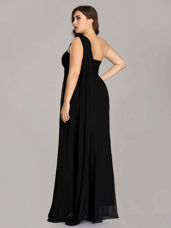 Prom A-Line Chiffon Sleeveless Pleated Maxi Party Dresses