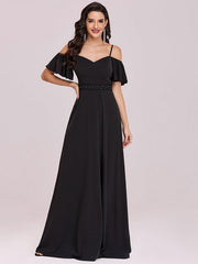Prom A-Line Sleeveless Ruffles Zipper Maxi Pageant Dresses