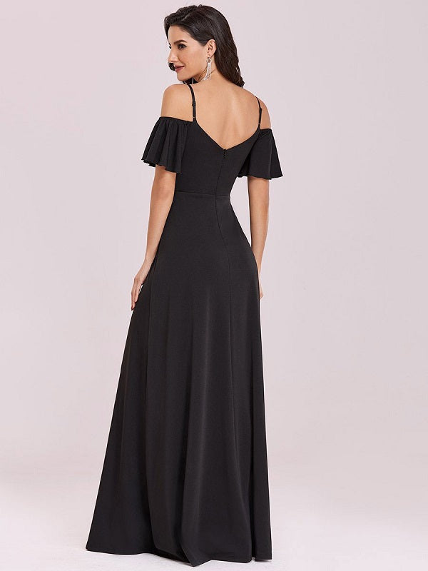 Prom A-Line Sleeveless Ruffles Zipper Maxi Pageant Dresses
