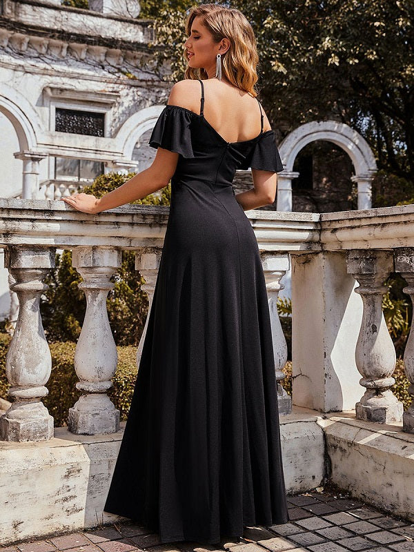 Prom A-Line Sleeveless Ruffles Zipper Maxi Pageant Dresses