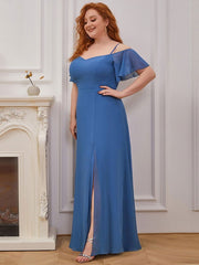 Prom A-Line Sleeveless Split Front Chiffon Evening Dress