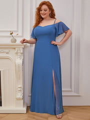 Prom A-Line Sleeveless Split Front Chiffon Evening Dress