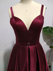 Prom A Line Sweetheart Neck Sleeveless Split Front Floor Length Party Dresses