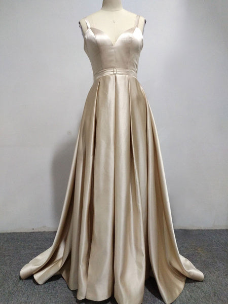 Prom A Line Sweetheart Neck Sleeveless Split Front Floor Length Party Dresses