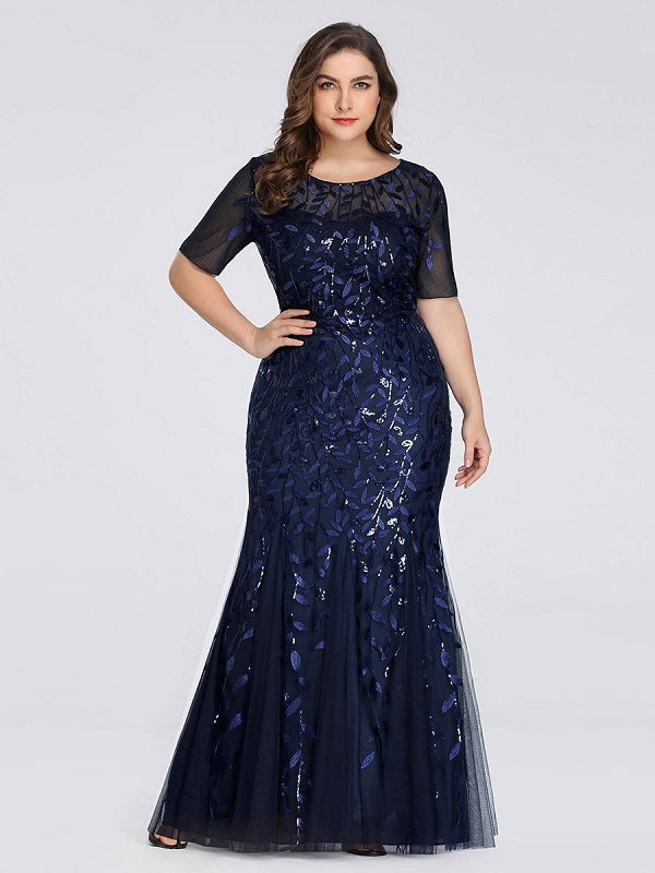 Prom Jewel Neck Short Sleeves Lace Floor-Length Dresses