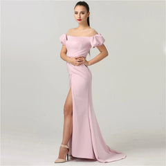 Puff Sleeves Elegant Formal Evening Dress