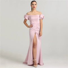 Puff Sleeves Elegant Formal Evening Dress