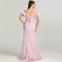 Puff Sleeves Elegant Formal Evening Dress