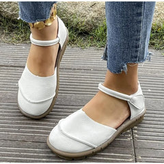 Retro Handmade Genuine Leather Flats Sandals Casual Versatile Comfortable Soft Sole Shoes
