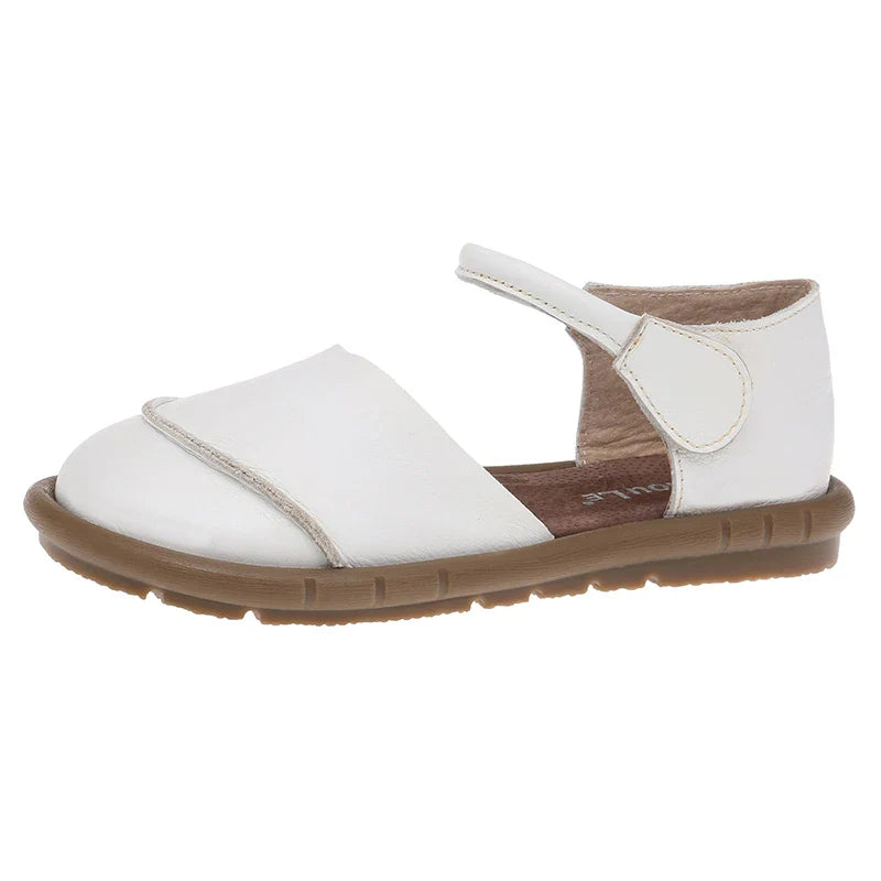 Retro Handmade brown Leather Flats Sandals Casual Versatile Comfortable Soft Sole Shoes