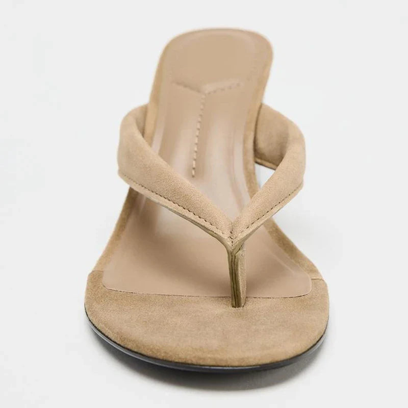 Retro Metal Rivet Decoration Brand Slippers Comfortable Clip Toe Wedges Slide Sandals Holiday Beach Flip Flops