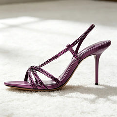 Rhinestone Detail Purple Heel
