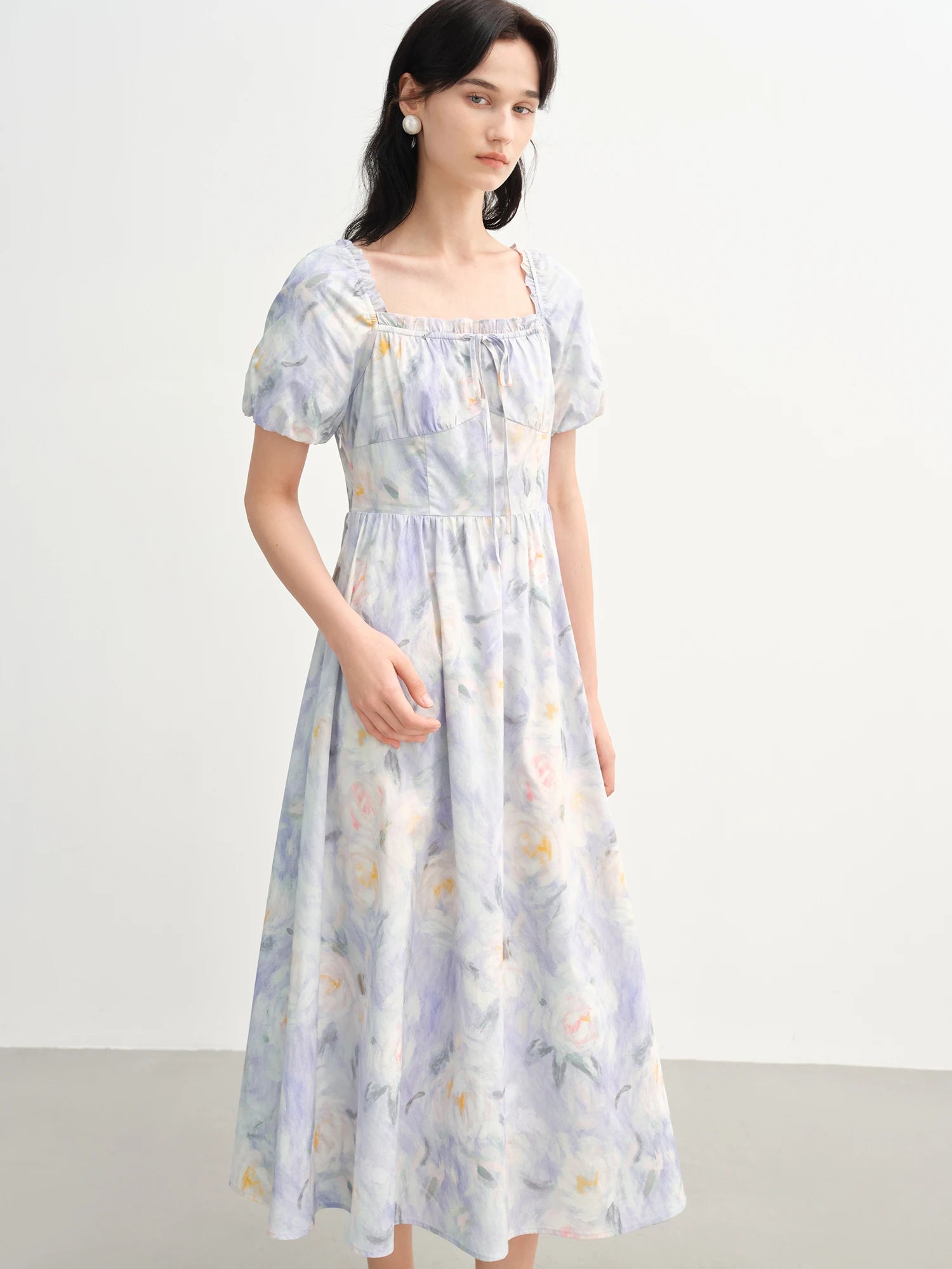 Romantic Oil Painting Skirt Temperament Sweet Waist Dress