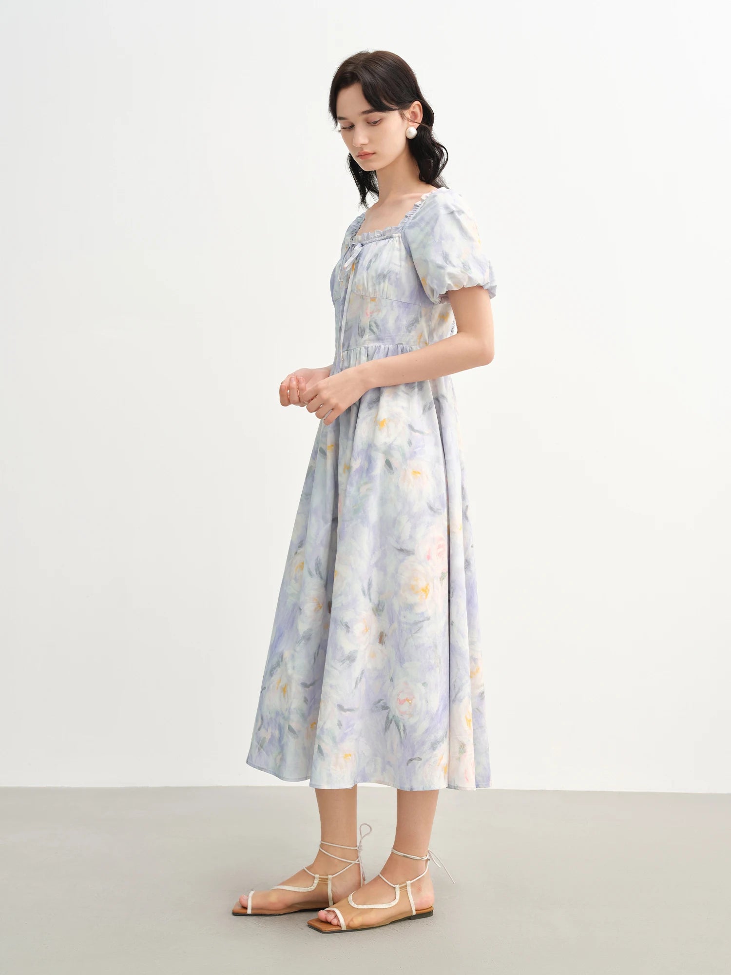 Romantic Oil Painting Skirt Temperament Sweet Waist Dress