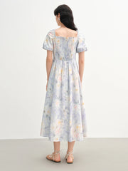 Romantic Oil Painting Skirt Temperament Sweet Waist Dress