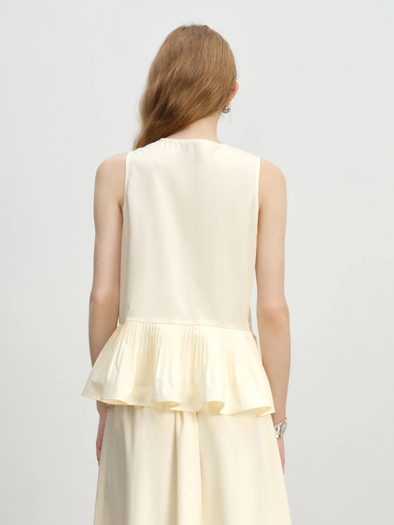 Romantic Ruffle Sleeveless Holiday Mid-Calf Top Skirt Set