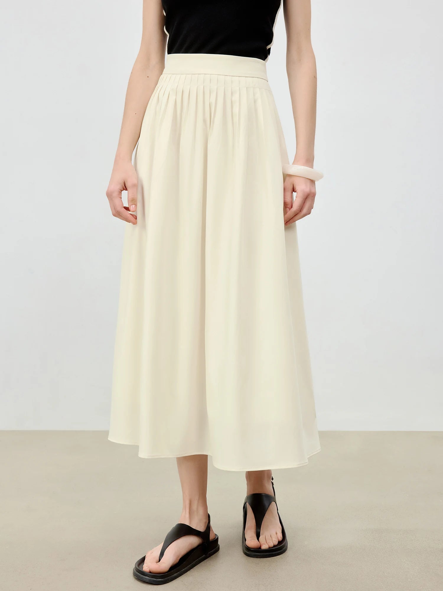 Romantic Ruffle Sleeveless Holiday Mid-Calf Top Skirt Set
