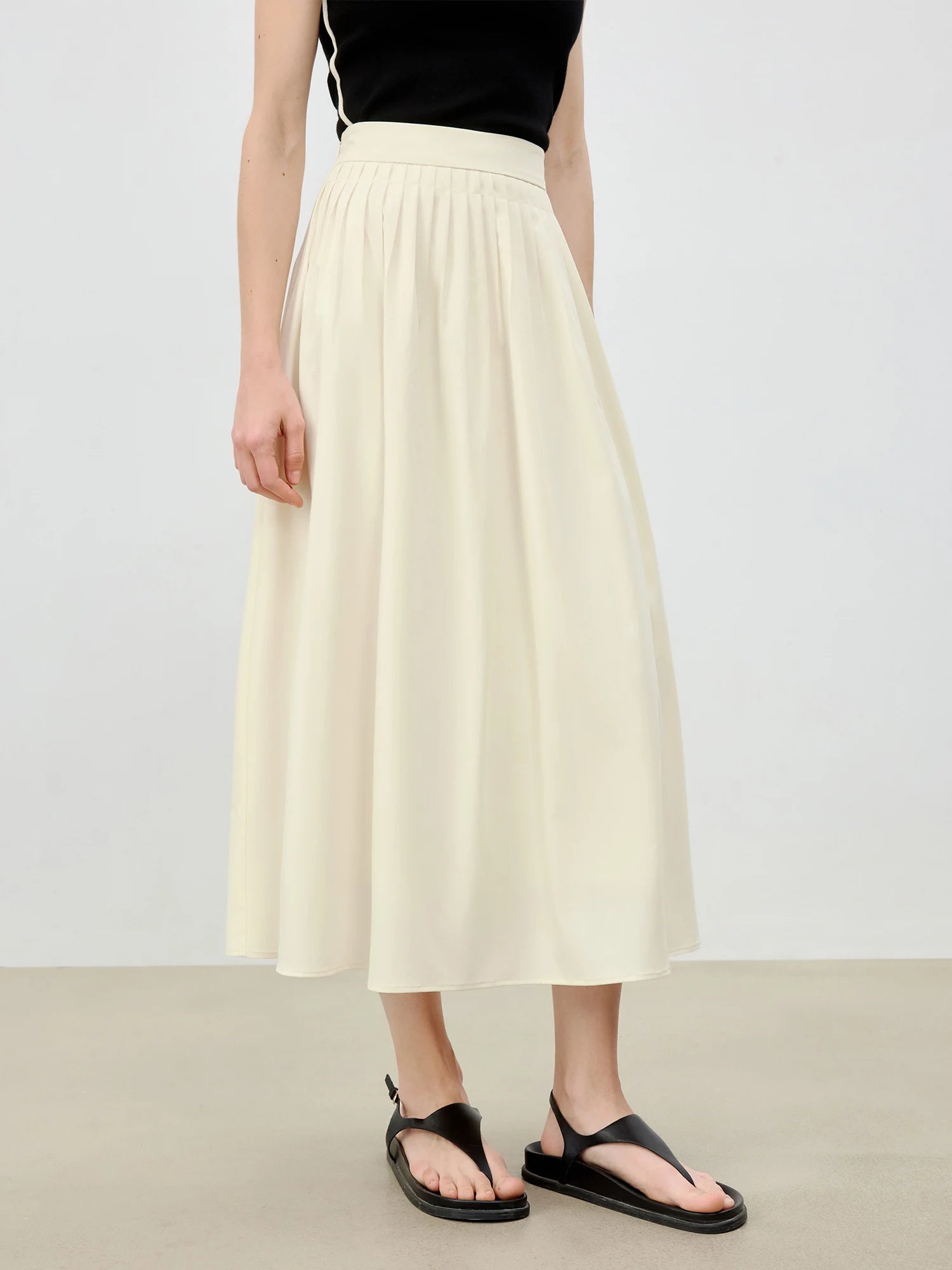 Romantic Ruffle Sleeveless Holiday Mid-Calf Top Skirt Set