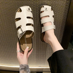 Rome Slippers Flats Platform Shoes