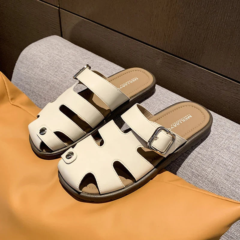 Rome Slippers Flats Platform Shoes