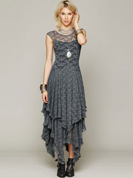 Layered Lace Maxi Dress for Women