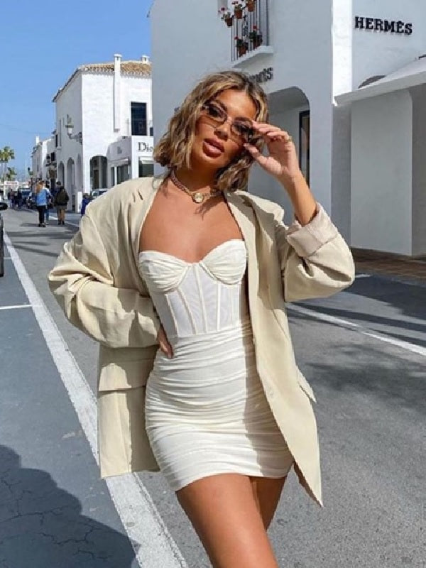 Ruched Sleeveless Night Club Party Mini Dress