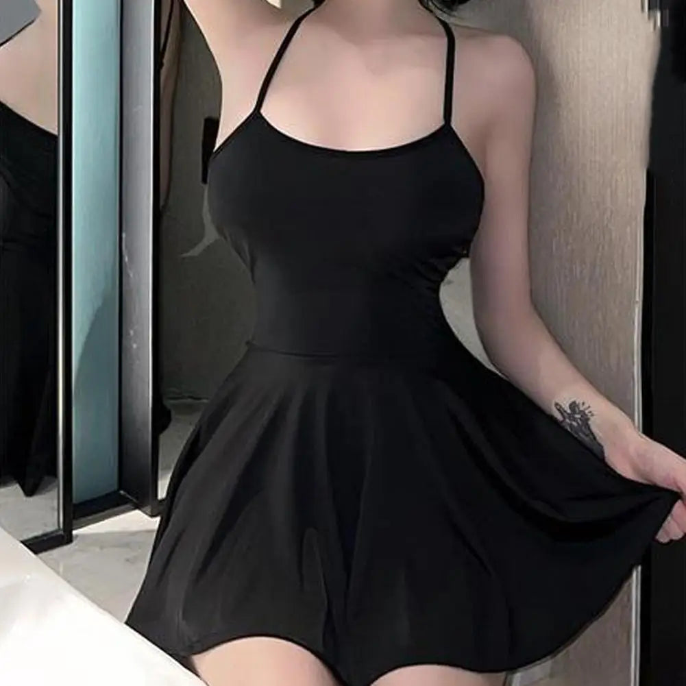 Ruffled Bandage Smooth Uniform Slip Night Club Outfits Allure Backless Pleated Micro Mini Dress