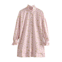Ruffled Long Sleeve Vintage Party Dress