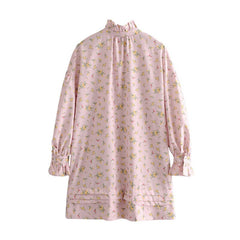 Ruffled Long Sleeve Vintage Party Dress