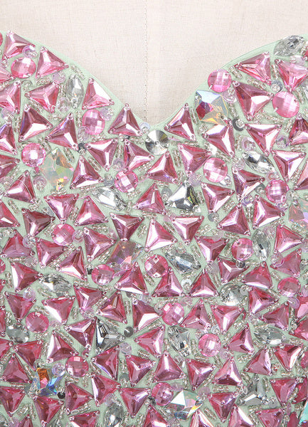 Sage Sweetheart Neck Sequin Mermaid Chiffon Prom Dress