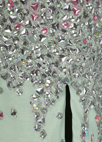 Sage Sweetheart Neck Sequin Mermaid Chiffon Prom Dress