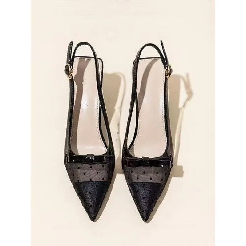 Sandals Flat Baotou  Mesh Breathable Bow-knot Sandalias Low Heel