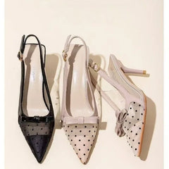 Sandals Flat Baotou  Mesh Breathable Bow-knot Sandalias Low Heel