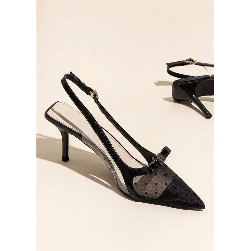 Sandals Flat Baotou  Mesh Breathable Bow-knot Sandalias Low Heel