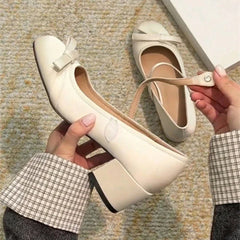 Satin Bowknot Sweet Mary Jane Shoes