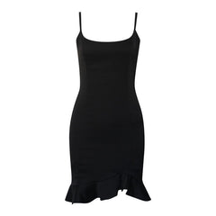 Ruffles Spaghetti Strap Night Club Bodycon Dress