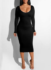 Scoop Front and Back Cut Out Bodycon Dress