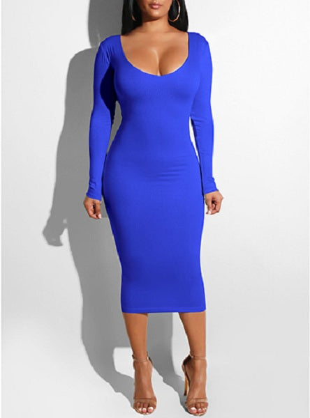 Scoop Front and Back Cut Out Bodycon Dress