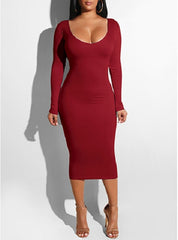 Scoop Front and Back Cut Out Bodycon Dress