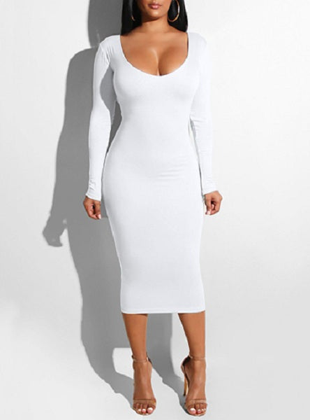 Scoop Front and Back Cut Out Bodycon Dress
