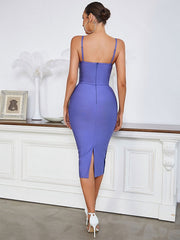 Semi Formal Straps Neck Sleeveless Dress