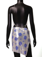 Sequin Printing Spaghetti Strap Nightclub Beach Birthday Party Mini 2 Pcs Sets